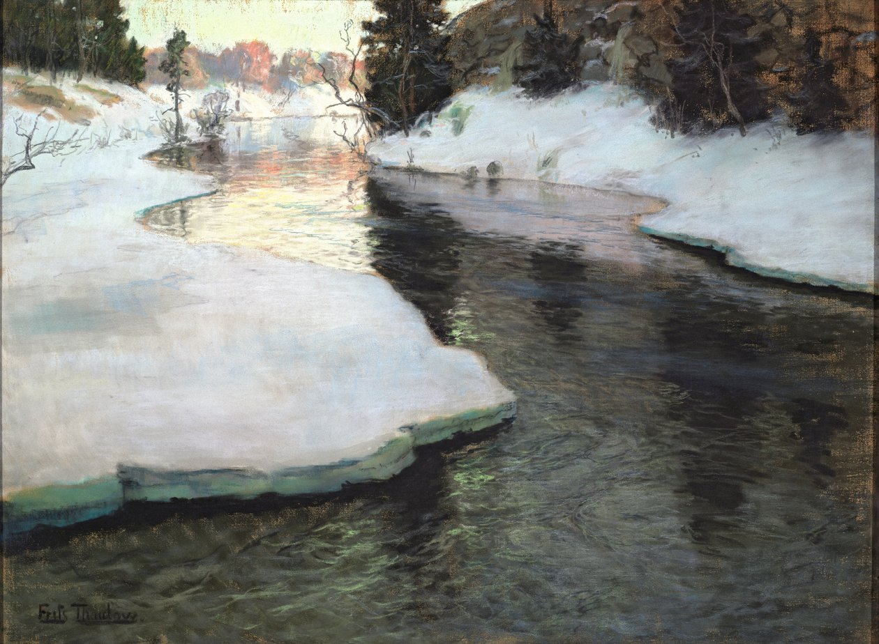 Arroyo de montaña. Invierno de Frits Thaulow