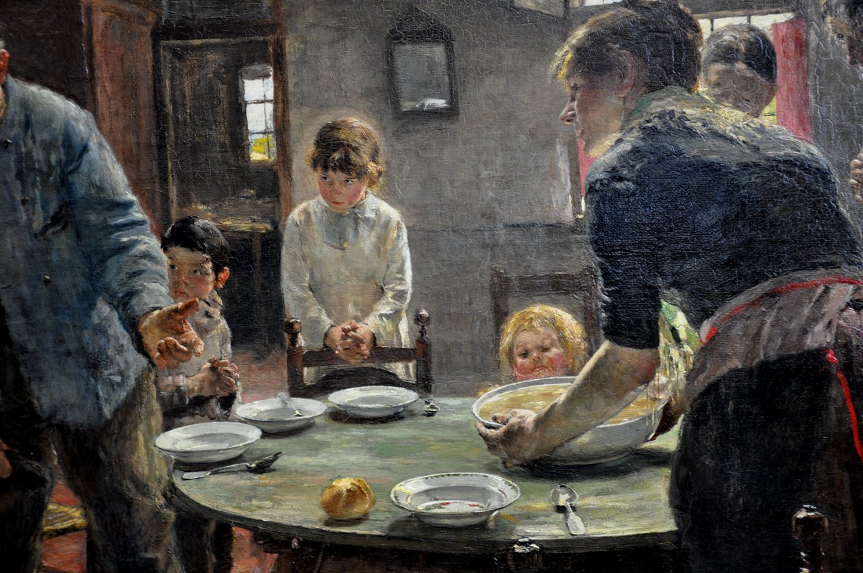 La oración de la mesa de Fritz von Uhde