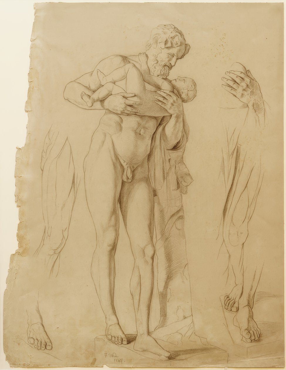 Silenio con el niño Dionisio de Fritz von Uhde