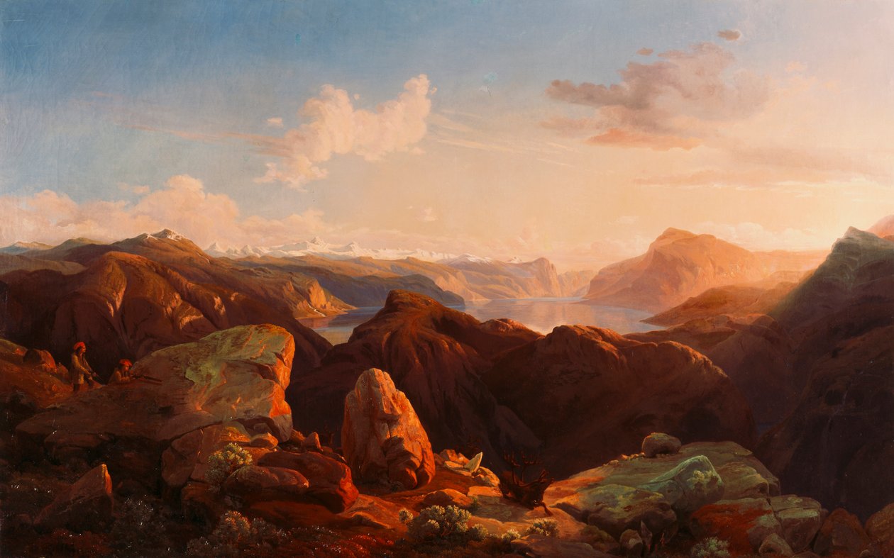 paisaje de montaña de Fritz (Friedrich) Bamberger