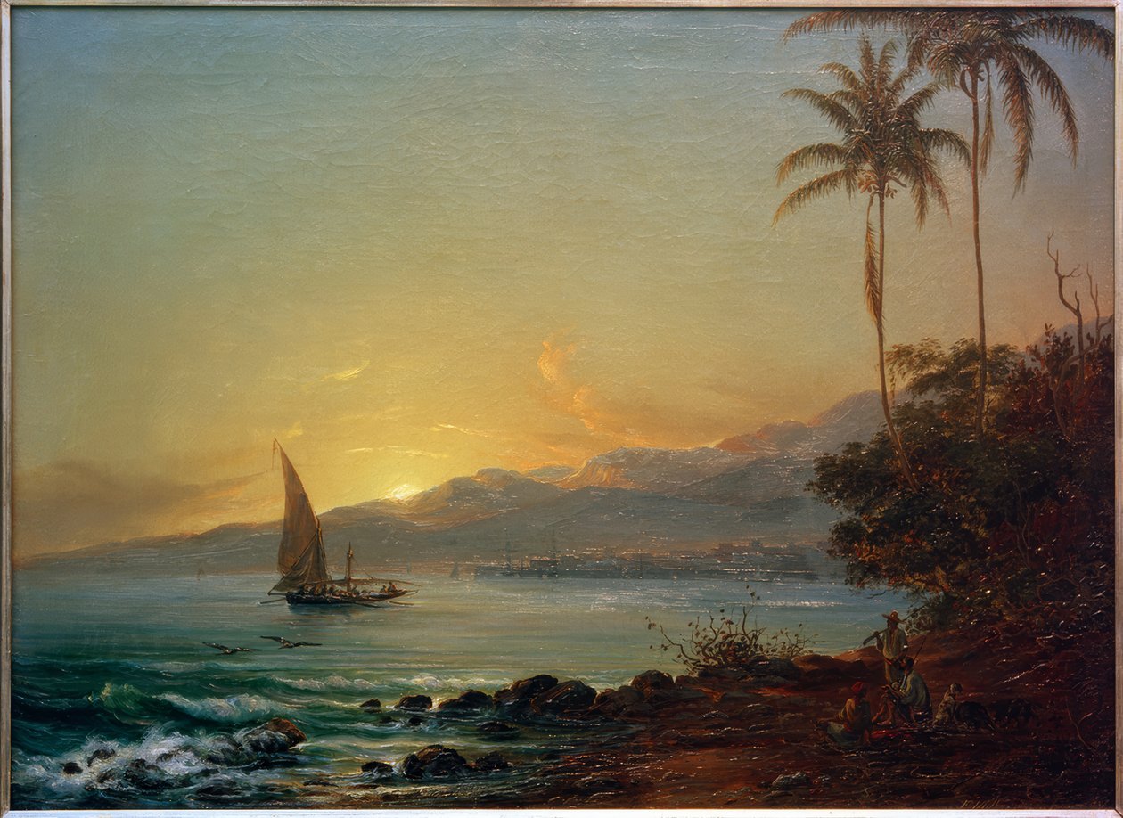 La Guaira al atardecer de Fritz Melbye