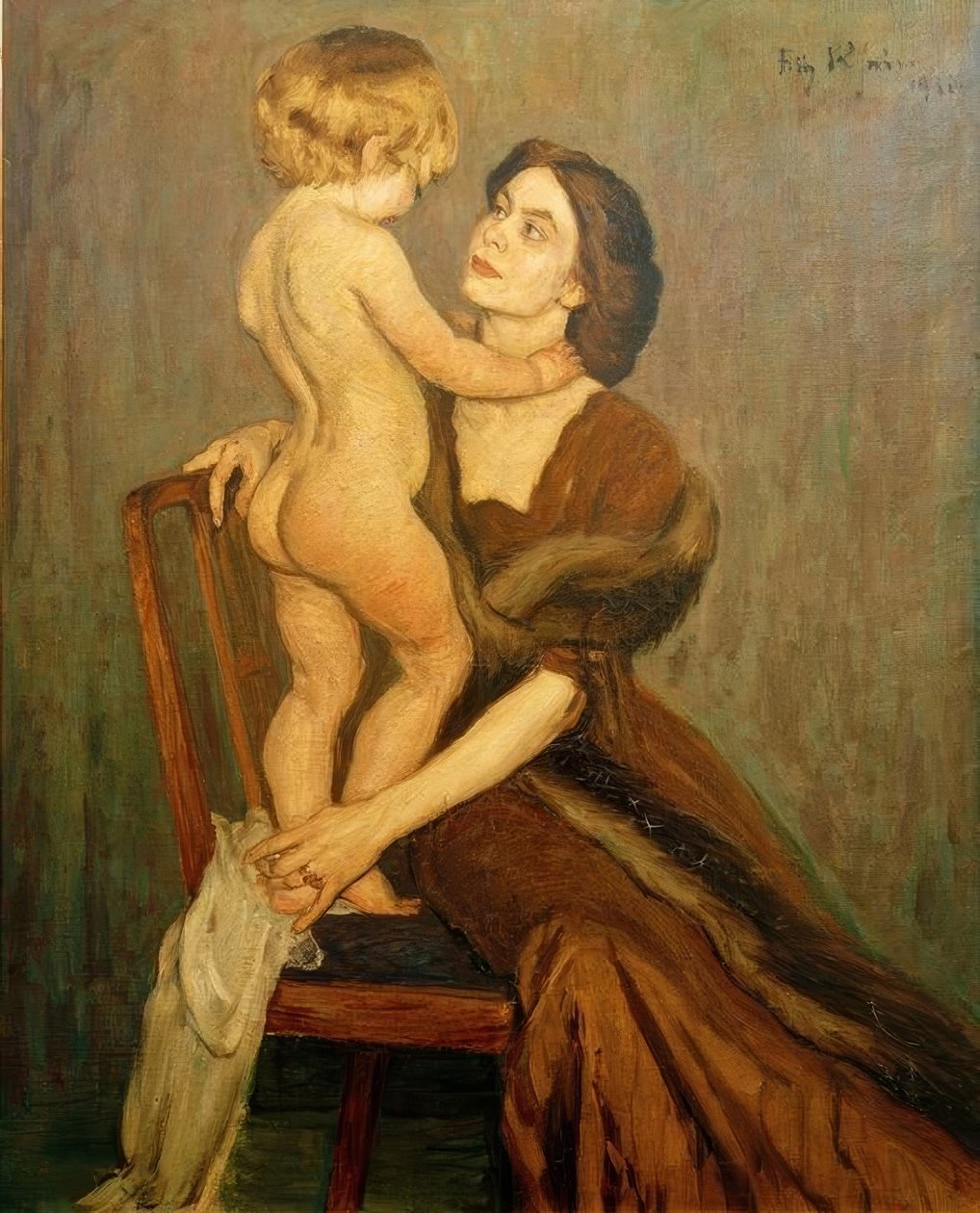 Dama con niño de Fritz Rhein