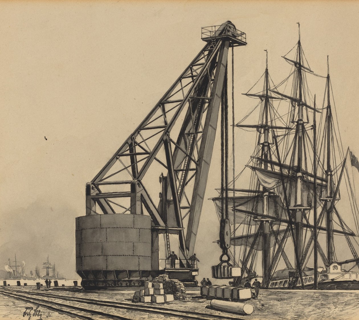 Grúa en el puerto libre de Fritz Stoltenberg