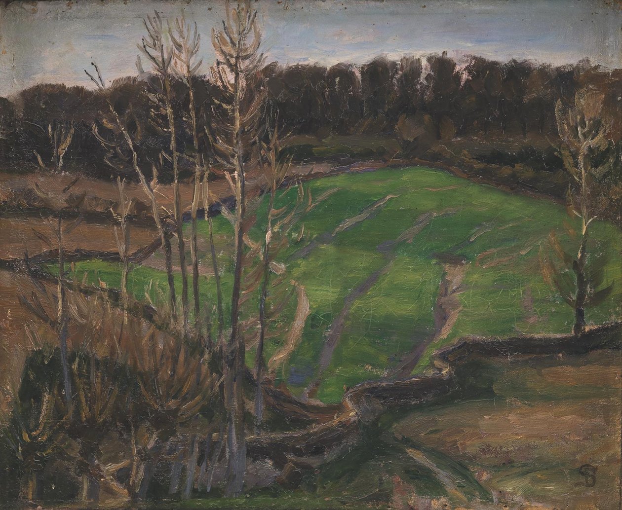 Paisaje en Svanninge con cultivo de invierno verde de Fritz Syberg