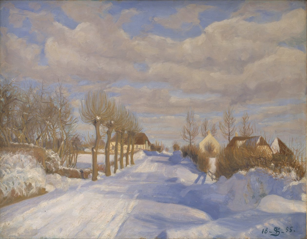 Carretera nevada bajo el sol de Fritz Syberg