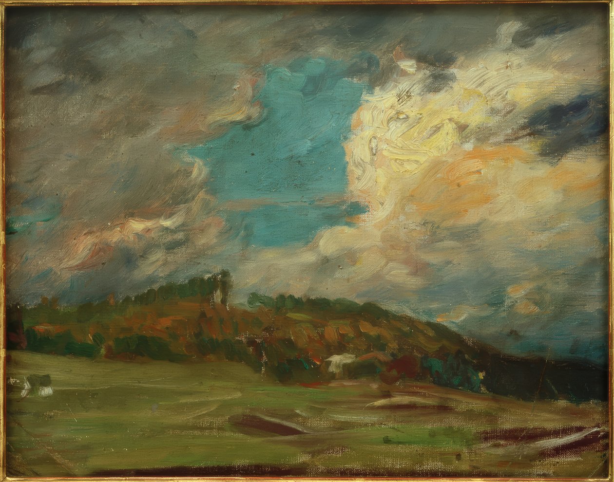 Estudio de paisaje (Paisaje con nubes) de Fritz von Uhde