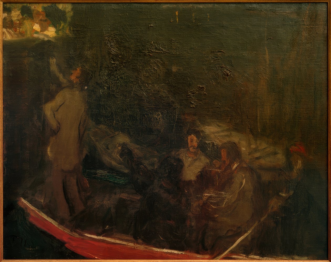 Paseo nocturno en bote de Fritz von Uhde
