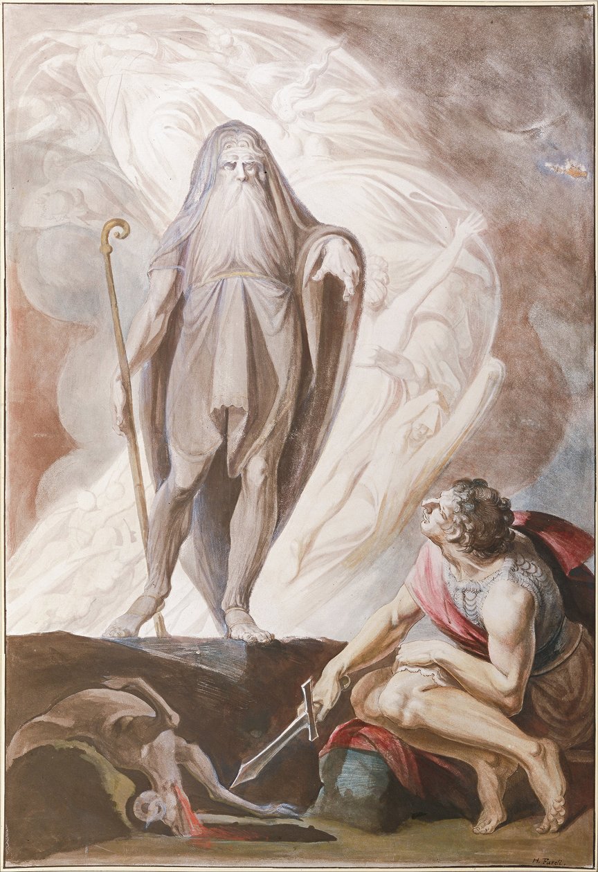 Tiresias predice el futuro a Odiseo, 1780-1783 de Füssli