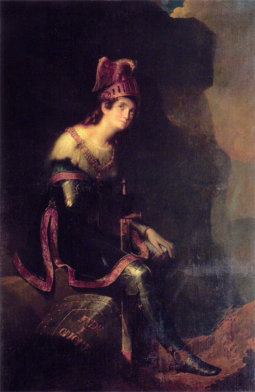 Princesa Zinaida Volkonskaya con vestido de Tancredo, 1820 de Fyodor Antonovich Bruni