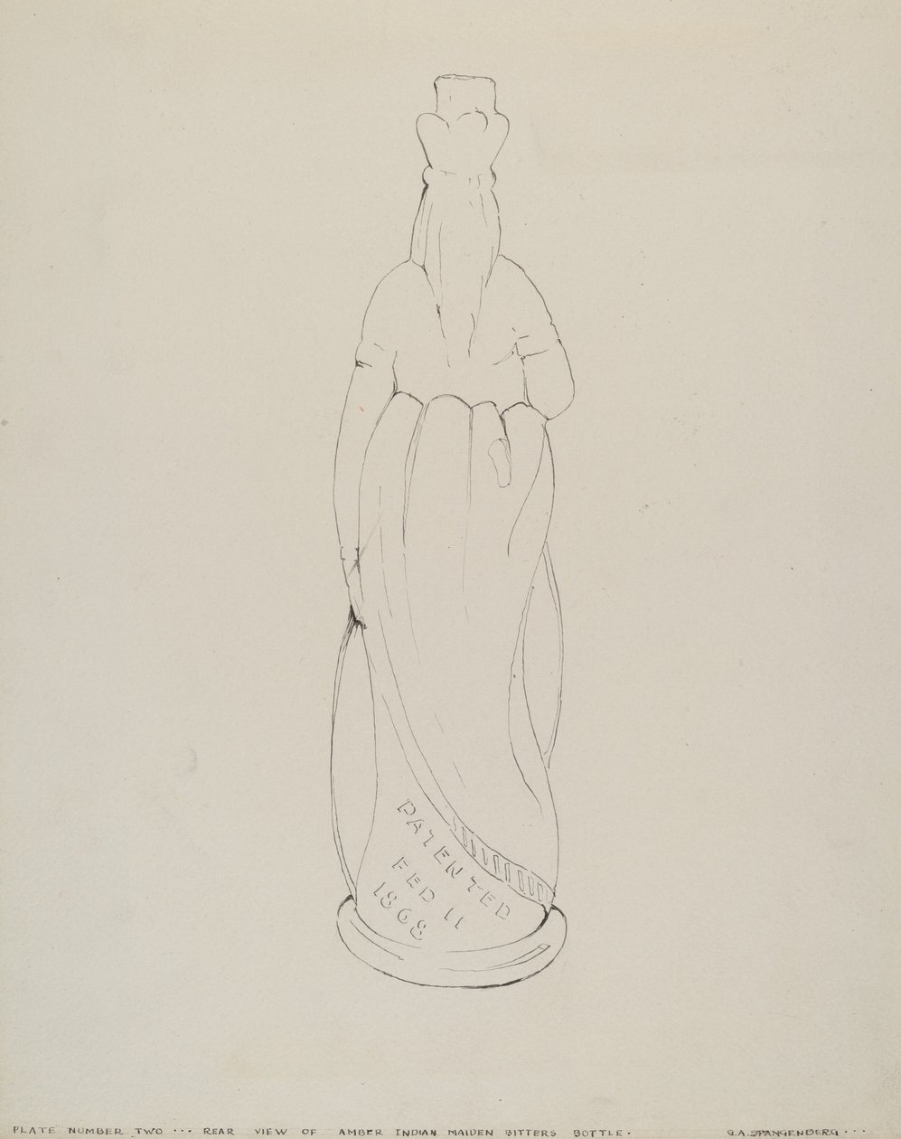 Botella de amargos (India) de G.A. Spangenberg