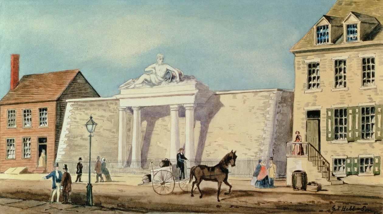 El Reservorio de la Compañía Manhattan, 1825 de G.P. Hall und Sohn