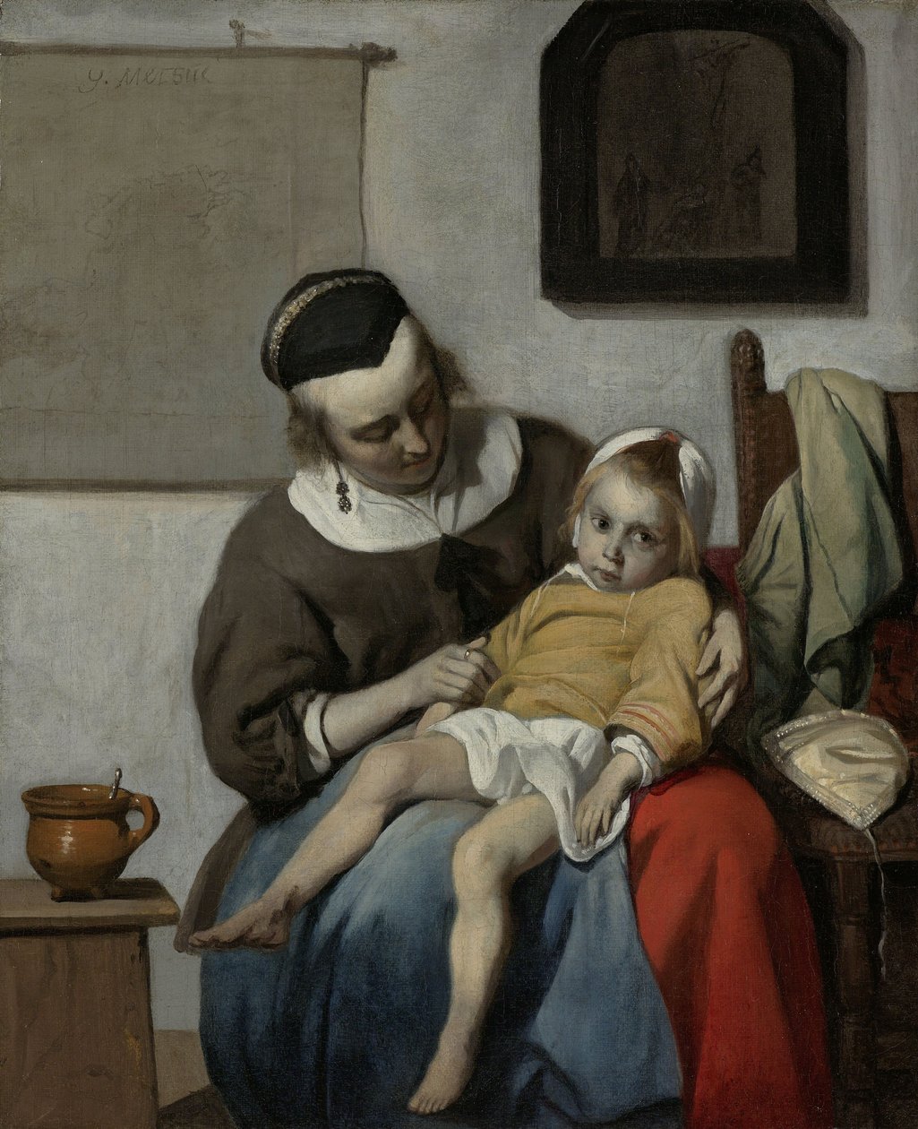 El niño enfermo, c.1664-6 de Gabriel Metsu