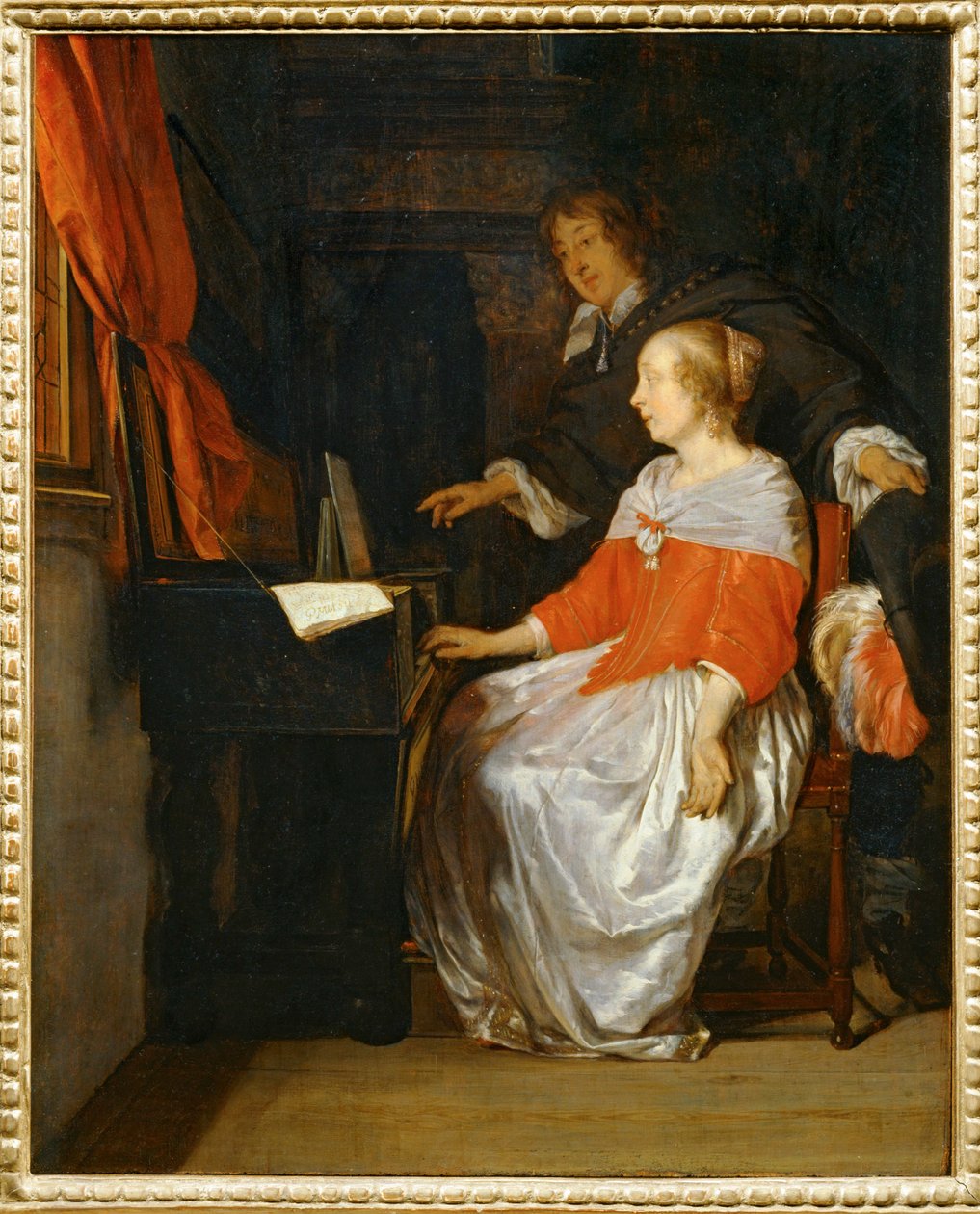 La lección virginal ... de Gabriel (attr. to) Metsu