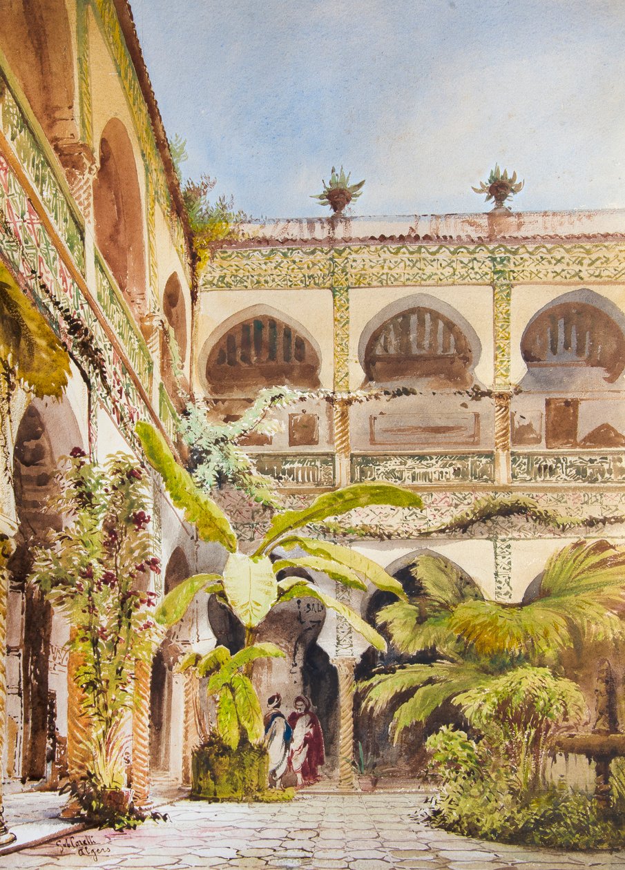 Dar Mustapha Pacha, Argel (acuarela) de Gabriel Carelli