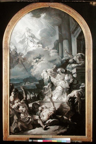 El milagro de Santa Genoveva, c.1765 de Gabriel Francois Doyen