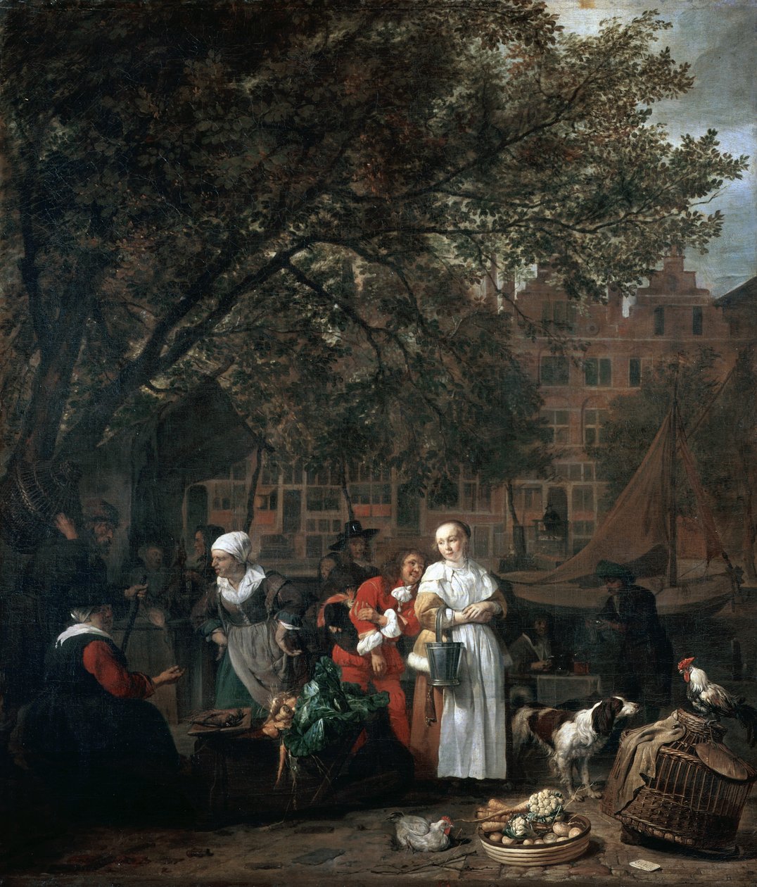 Mercado de hierbas de Ámsterdam de Gabriel Metsu