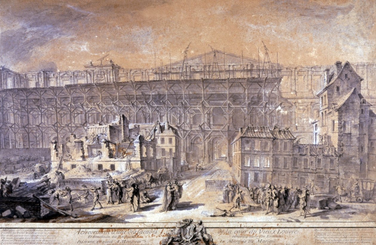 Edificio del Louvre, París de Gabriel de Saint Aubin