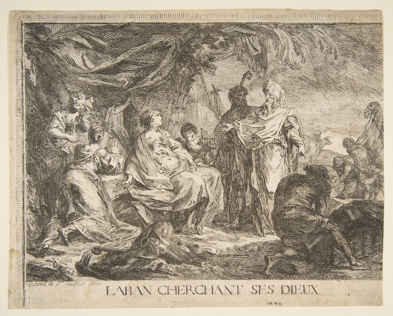 Labán buscando sus dioses de Gabriel de Saint Aubin
