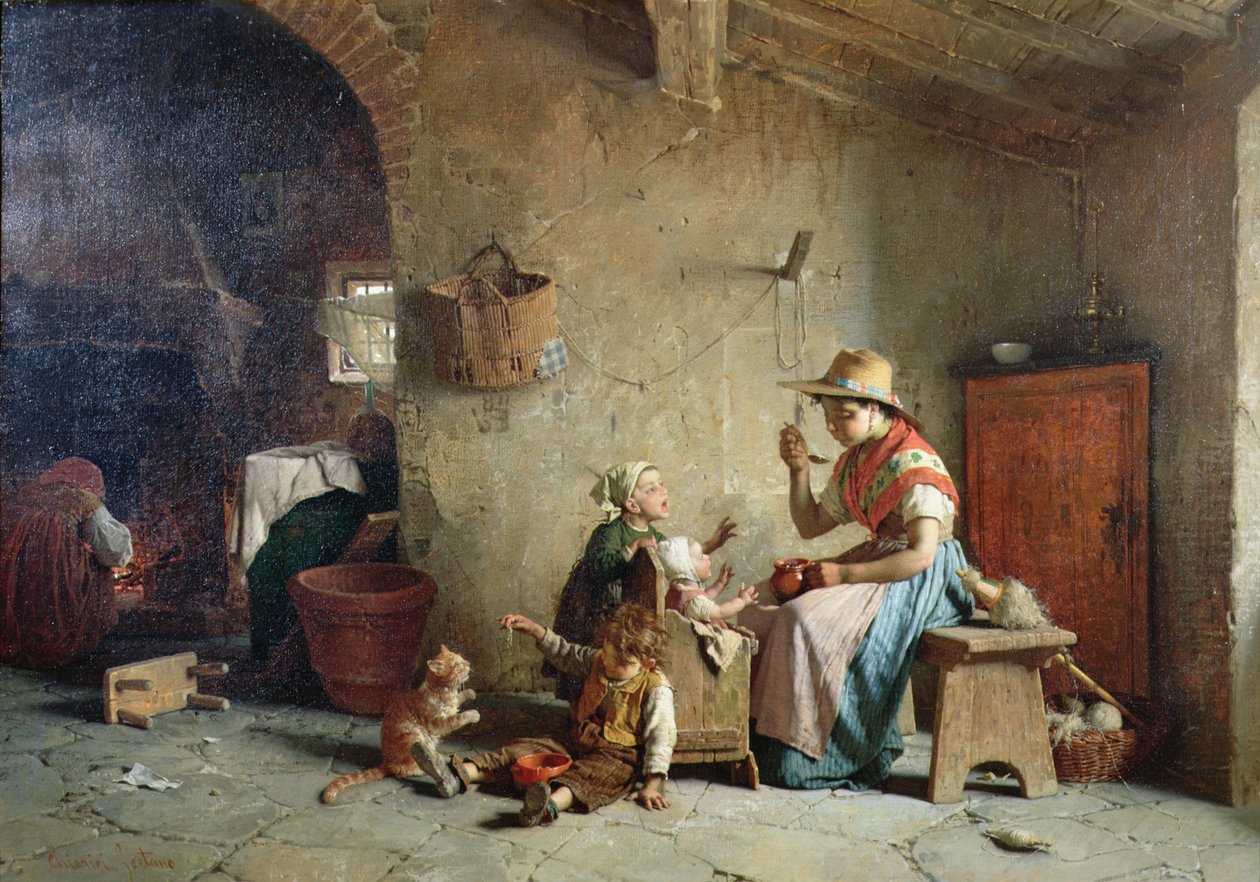 Alimentando al bebé de Gaetano Chierici