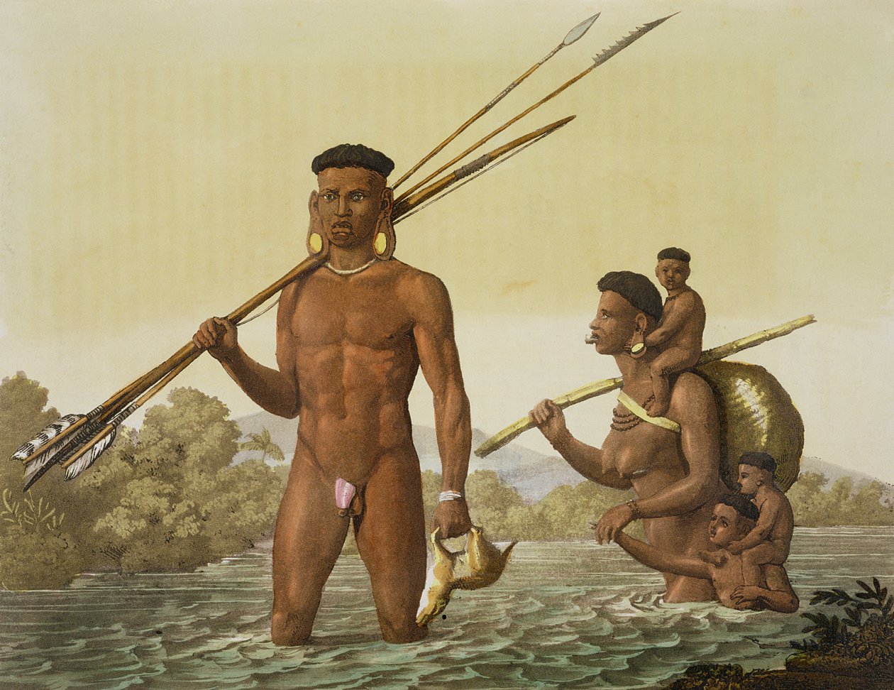 Familia Botocudos, Río Grande, Brasil, de 