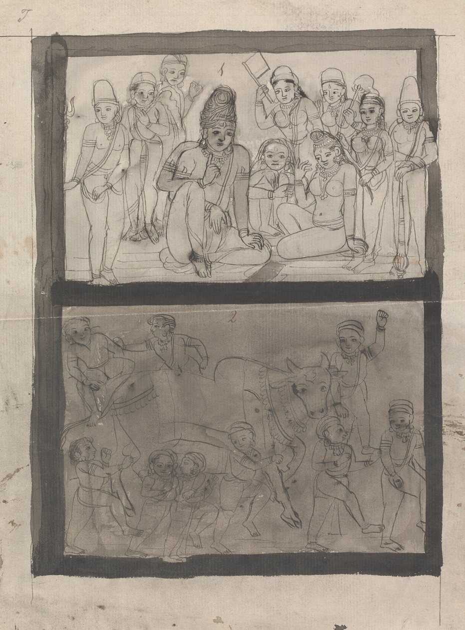Mahdew y Parwutte interpretando a Chopur de Gangaram Chintaman Tambat