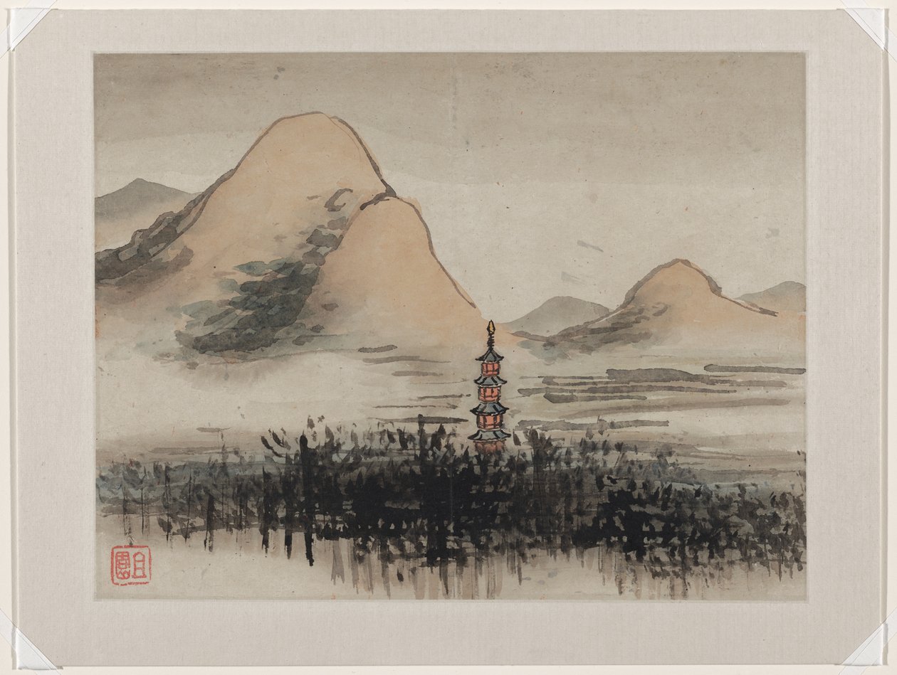 Pintura con los Dedos, de un álbum de diez de Gao Qipei