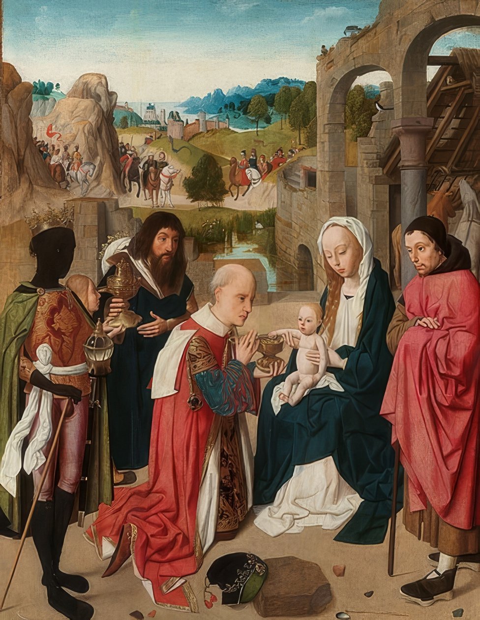 Adoración de los Reyes. Alrededor de 1480-85 de Geertgen Tot sint Jans