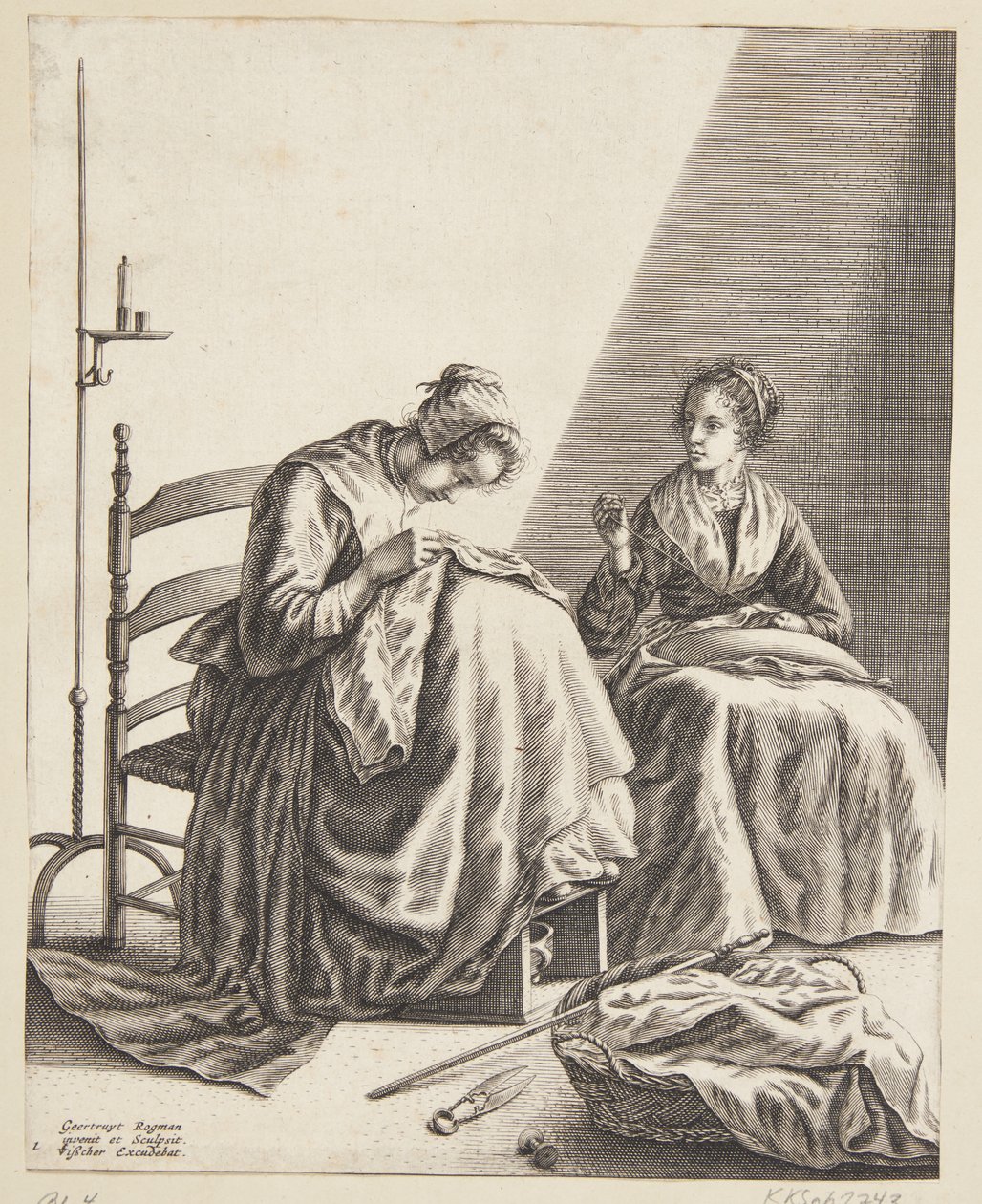 Dos mujeres cosiendo de Geertruyt Roghman