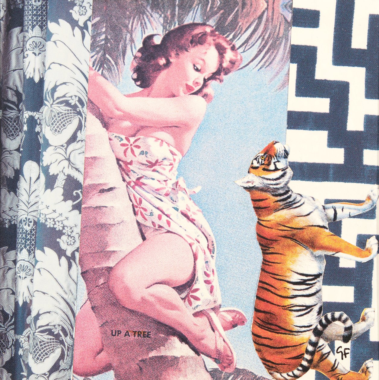 Niña trepadora con tigre, 2016 (collage) de Genevieve French