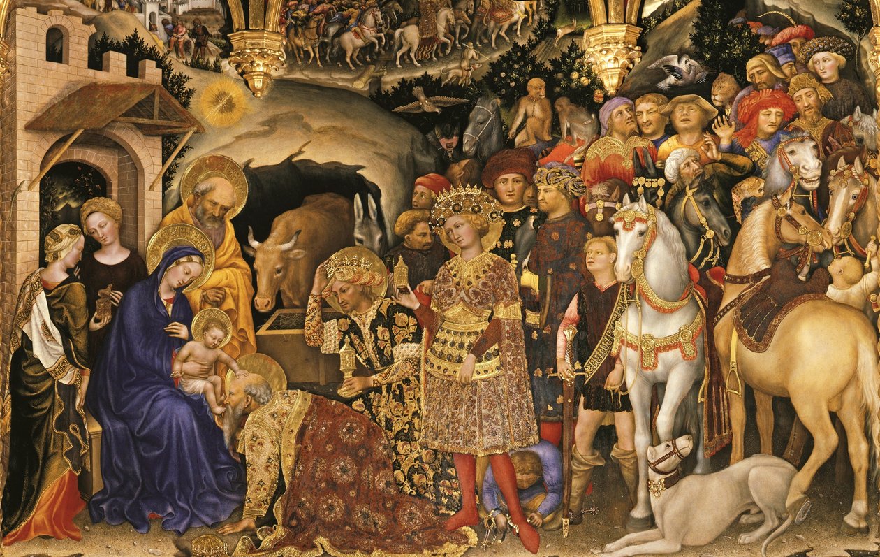 Adoración de los Reyes Magos (detalle) de Gentile da Fabriano