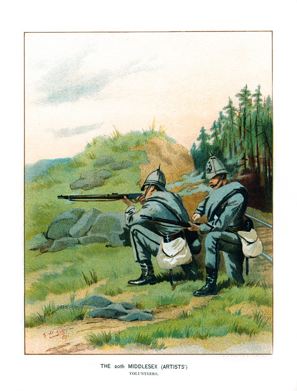 Los artistas del 20º Middlesex, c1890 de Geoffrey Douglas Giles
