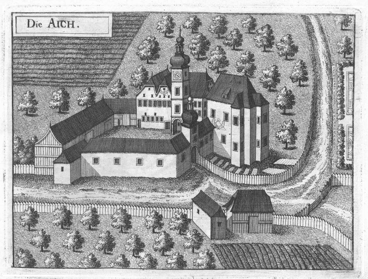 Castillo Aich alrededor de 1674 de Georg Matthäus Vischer.