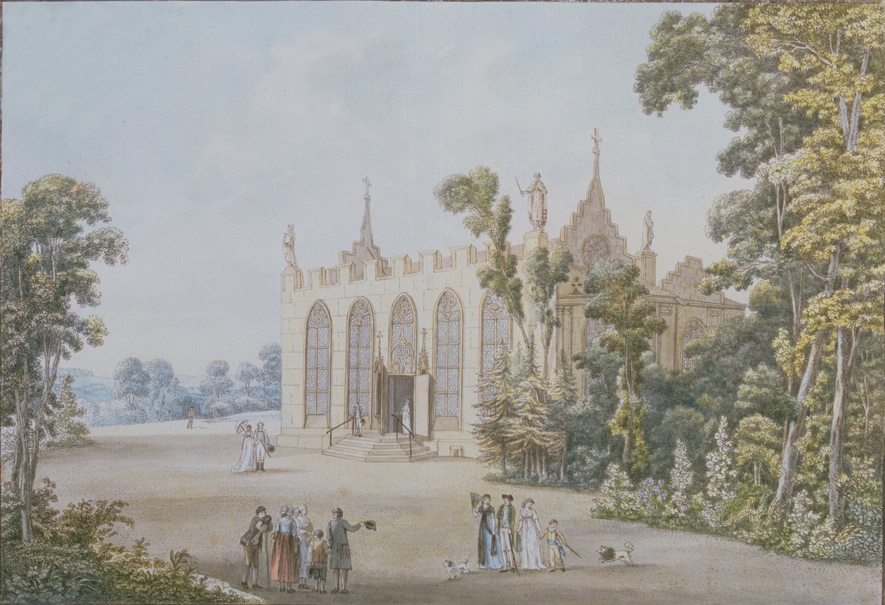 Capilla gótica en el Parque Ducal cerca de Weimar, 1798 de Georg Melchior Kraus