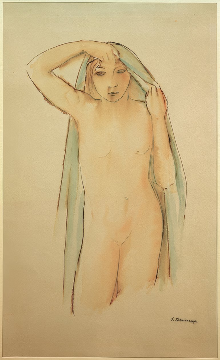 Desnudo de niña de pie de Georg Schrimpf
