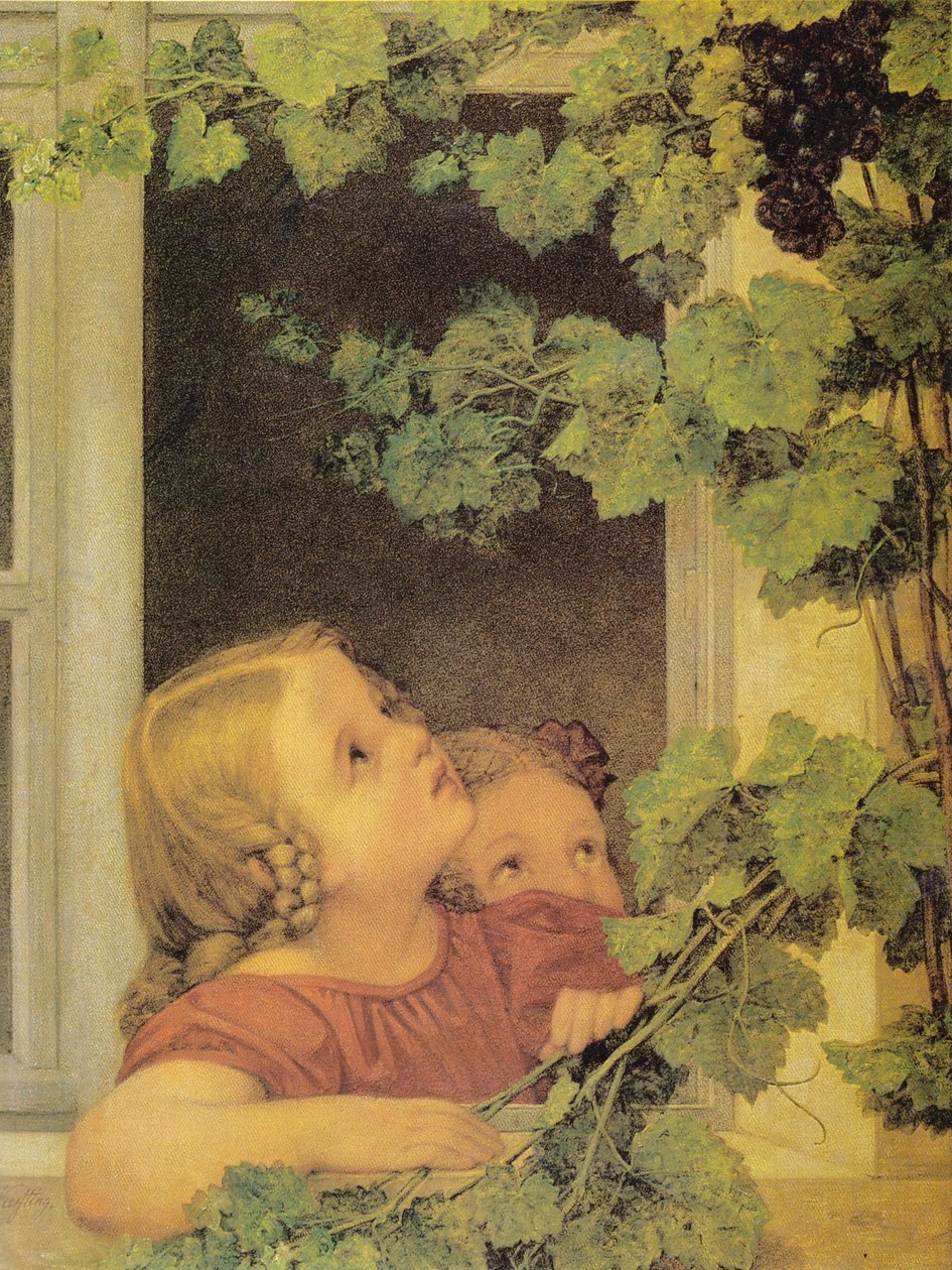 Niños en la ventana de Georg Friedrich Kersting