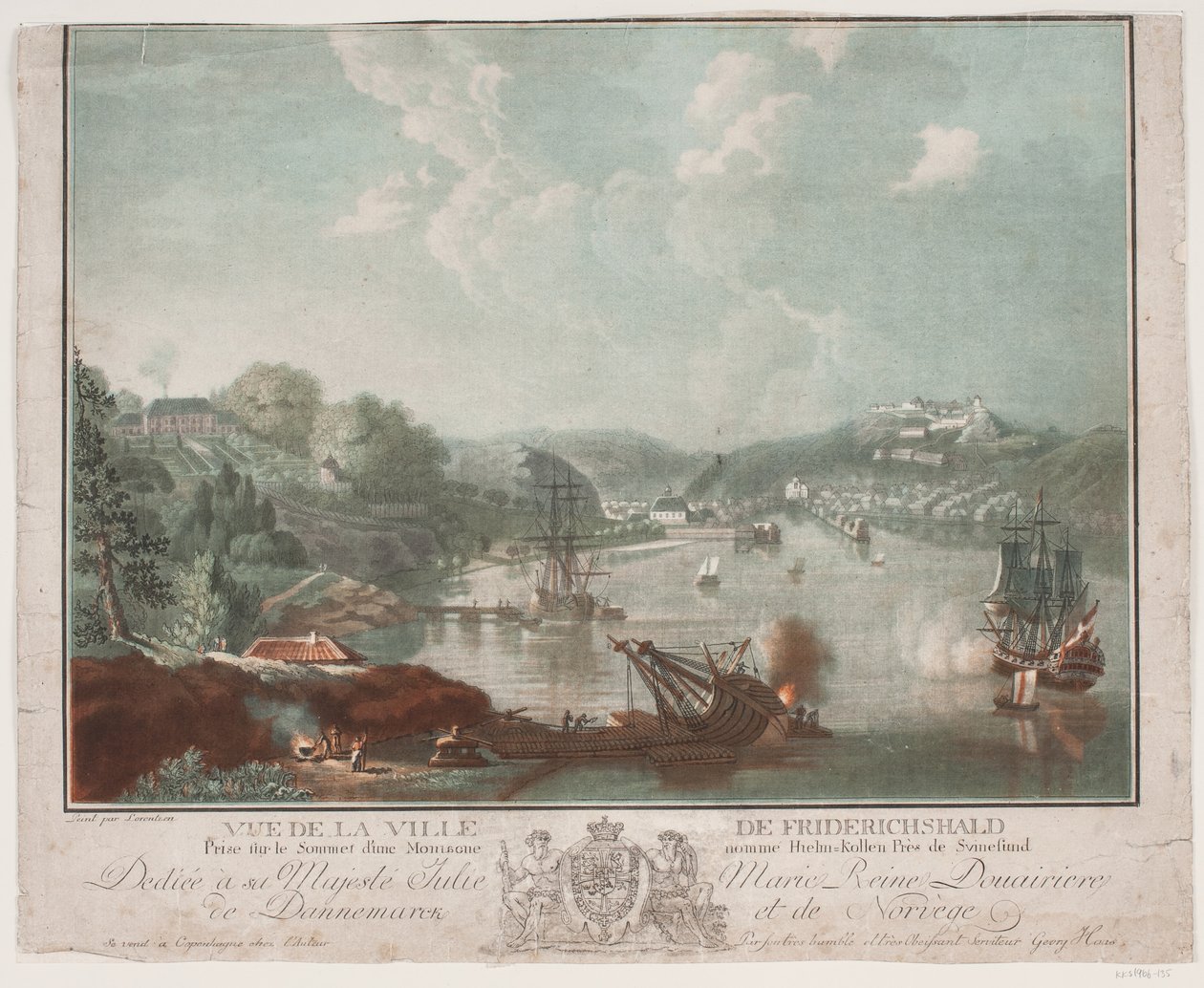 Vista de la ciudad de Frederikshald de Georg Haas