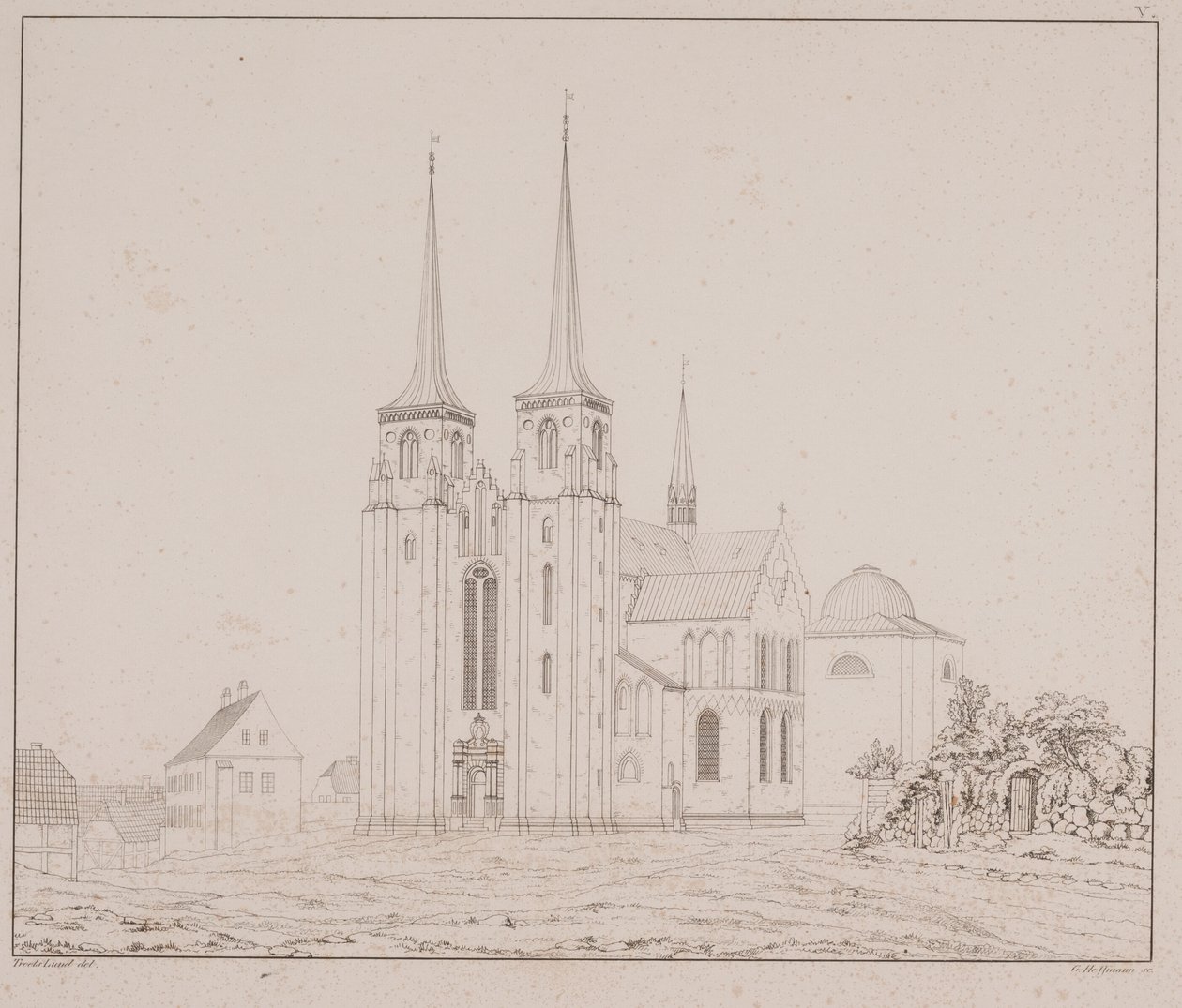 Danés: Catedral de Roskilde vista desde el suroeste de Georg Hoffmann