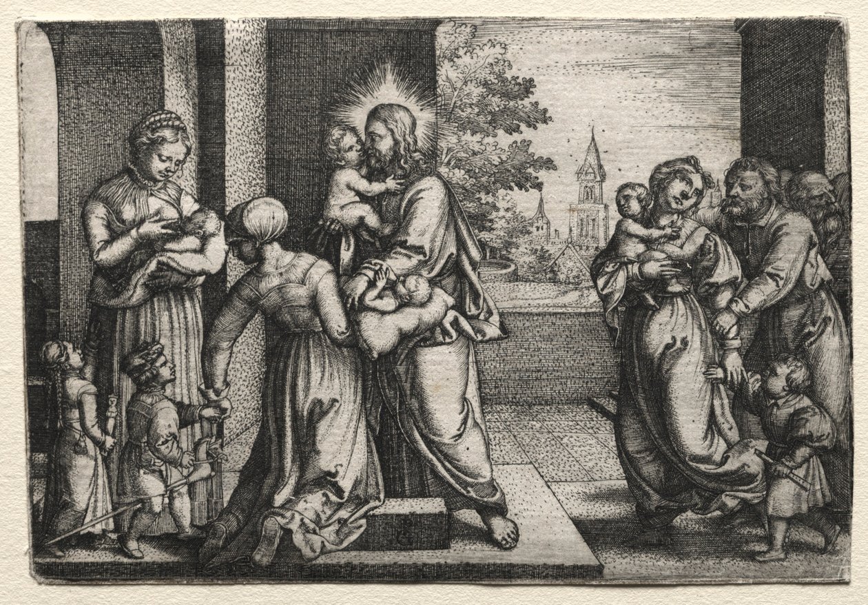 Cristo con los niños, c. 1548 de Georg Pencz