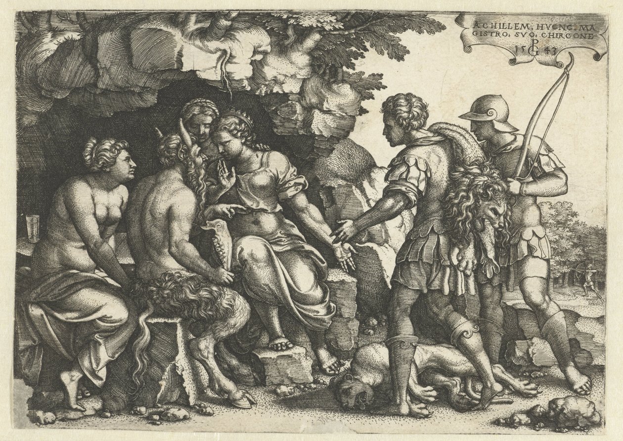 Tetis y Quirón en conversación de Georg Pencz