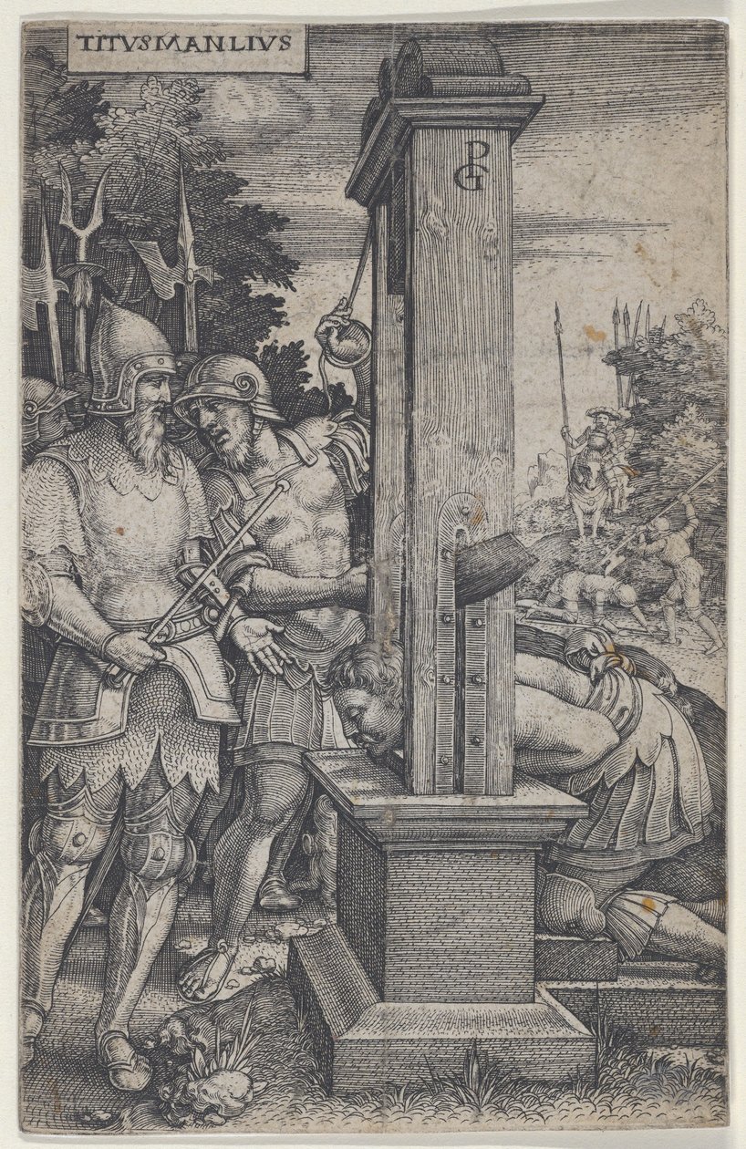 Tito Manlio, de Héroes Romanos, 1535 de Georg Pencz
