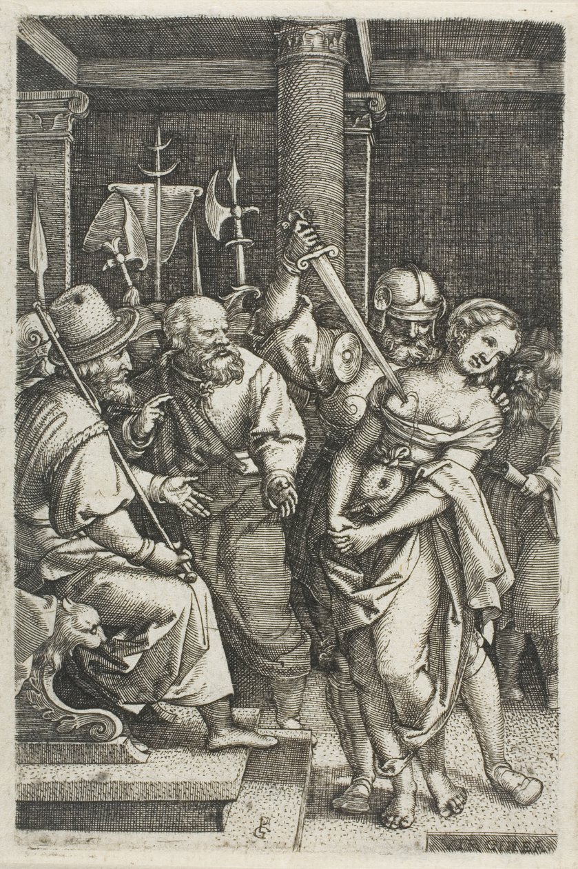 Virginius matando a su hija de Georg Pencz