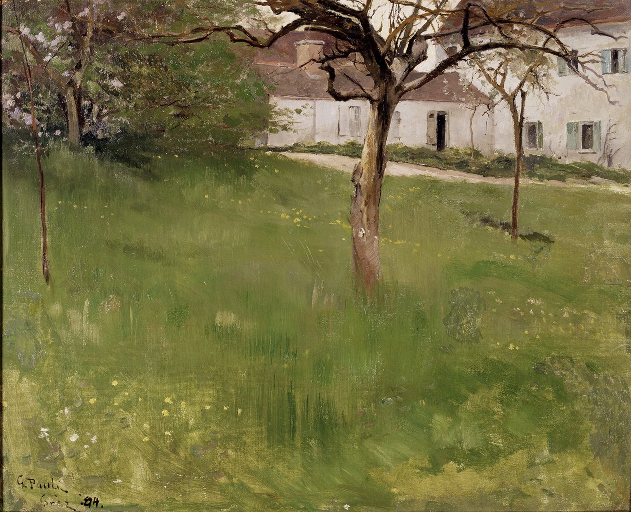 Un jardín en Grez de Georg Vilhelm Pauli