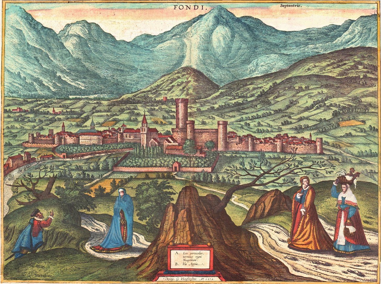 Fondi, Italia de Georg and Hogenberg Franz (1535 90) Braun