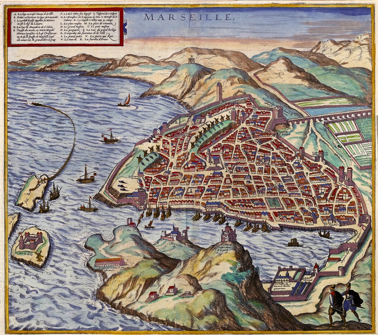 Marsella, Francia de Georg and Hogenberg Franz (1535 90) Braun