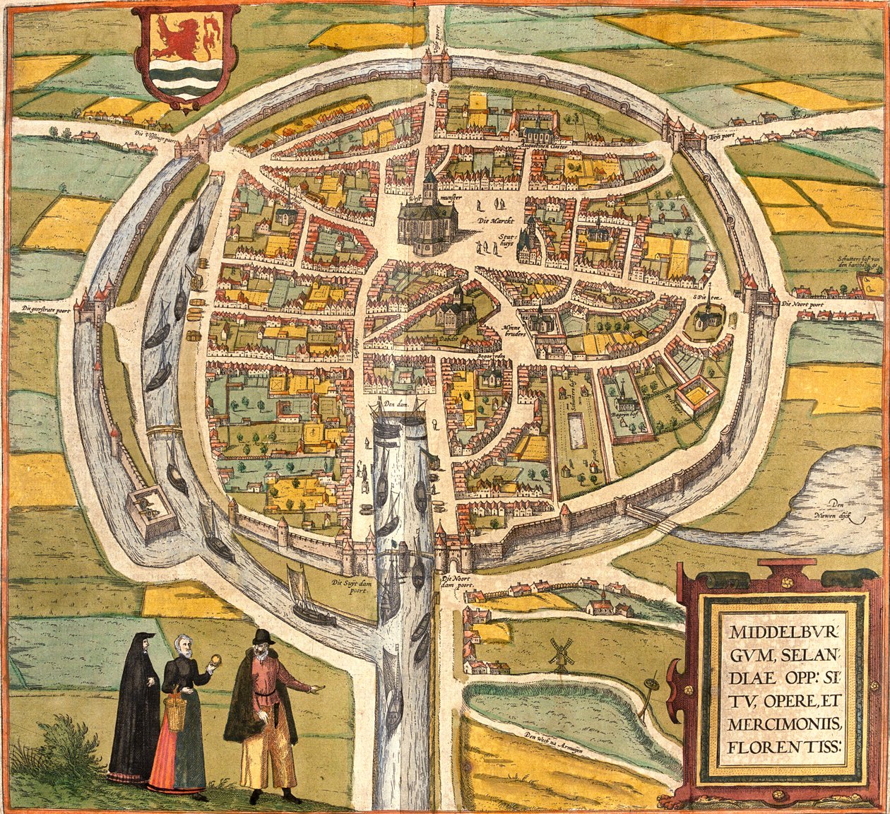Middelburg, Países Bajos de Georg and Hogenberg Franz (1535 90) Braun