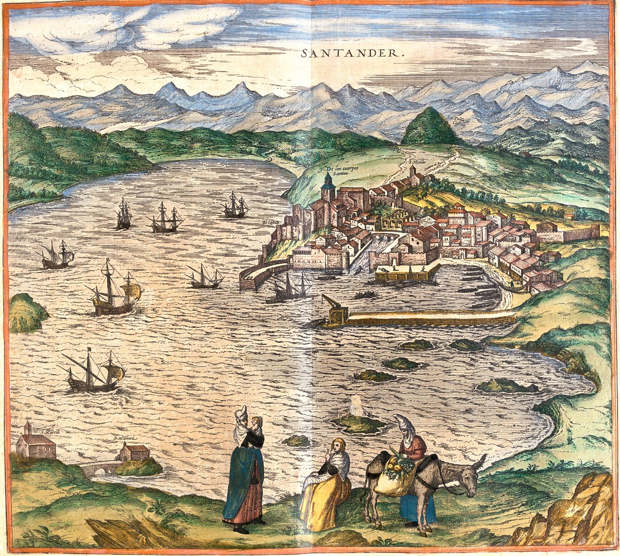 Santander, España de Georg and Hogenberg Franz (1535 90) Braun
