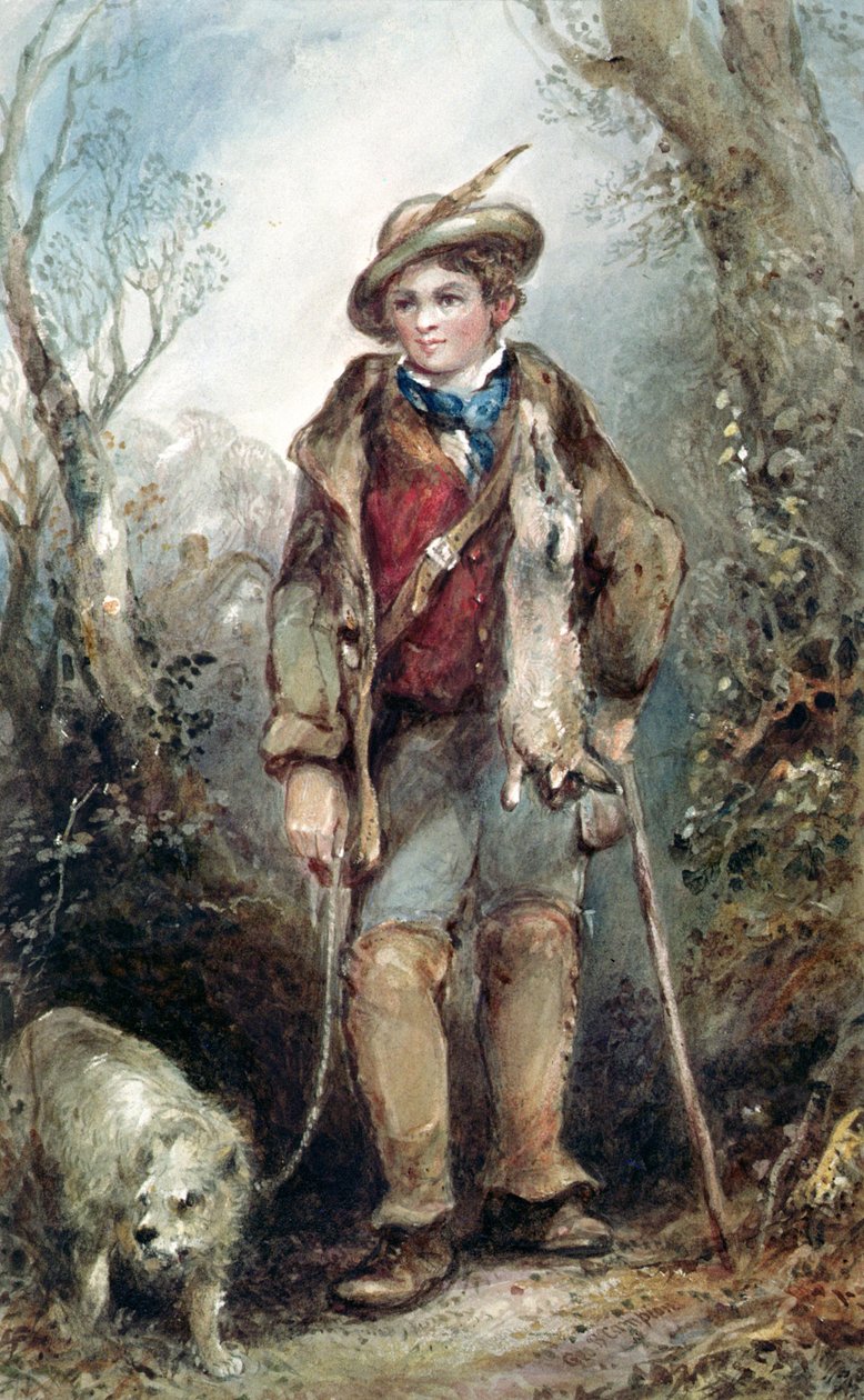 Niño con conejos de George Bryant Campion