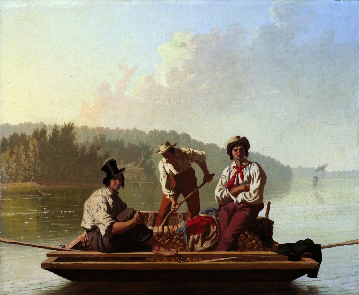 Barqueros en el Missouri de George Caleb Bingham