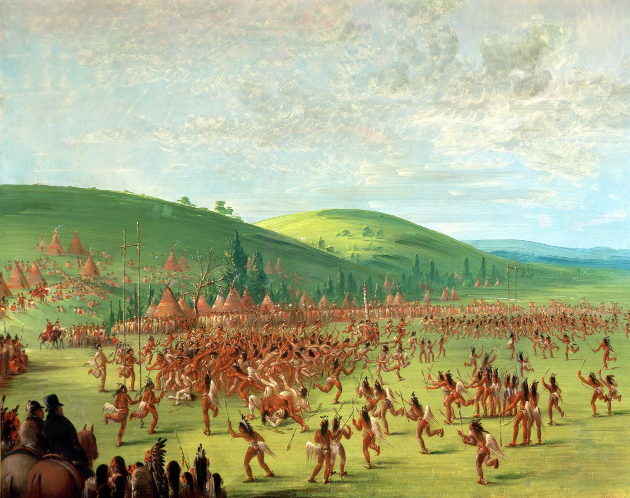 Juego de pelota indio de George Catlin