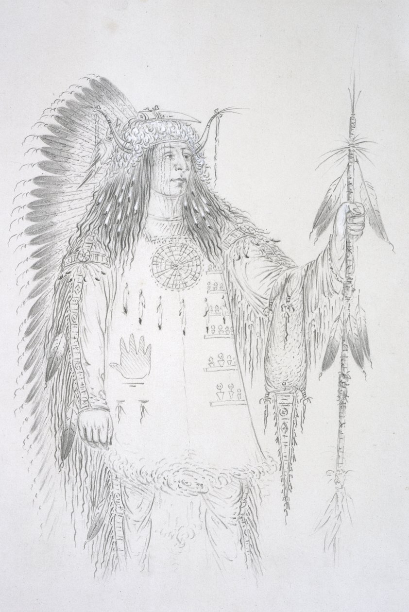 Mah-to-toh-pa (Los Cuatro Osos) 1852 de George Catlin